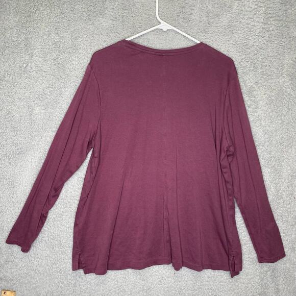 J Jill womens XL pima crewneck high low tee long sleeve shirt 100% pima cotton - Picture 3 of 6